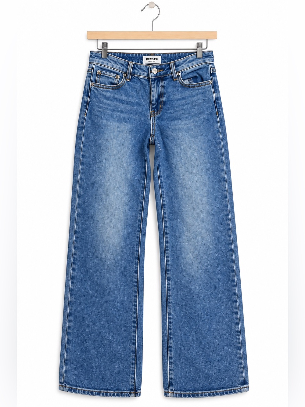 RSQ Kids Baggy Jean Medium Wash Wide Leg Relaxed Fit Denim Blue Size 12